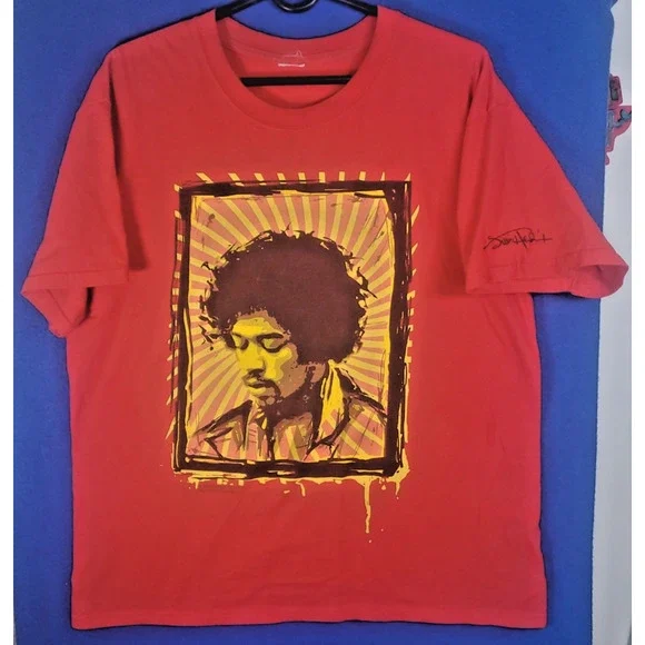 Vintage 2004 Jimi Hendrix T Shirt XL Red Hendrix Rock Men's Size XL - Picture 1 of 16